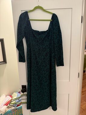 Abercrombie & Fitch Dark Green Floral Midi Dress